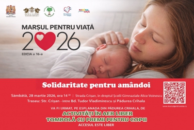 În data de 28 martie, la Drobeta Turnu Severin, se va desfăşura Marşul pentru Viaţă