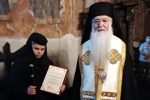 Priveghere și hirotesie de stareță la Mănăstirea "Baia de Aramă"