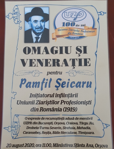 Membri ai Uniunii Ziariștilor Profesioniști din România, prezenți la Mănăstirea ,,Sfânta Ana" din Orșova