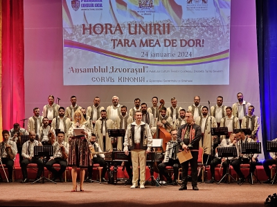Spectacol folcloric extraordinar sub genericul „HORA UNIRII - ŢARA MEA DE DOR” susținut de Corul „Kinonia” alături de Orchestra Ansamblului „Izvoraşul”, în cinstea zilei Unirii Principatelor Române